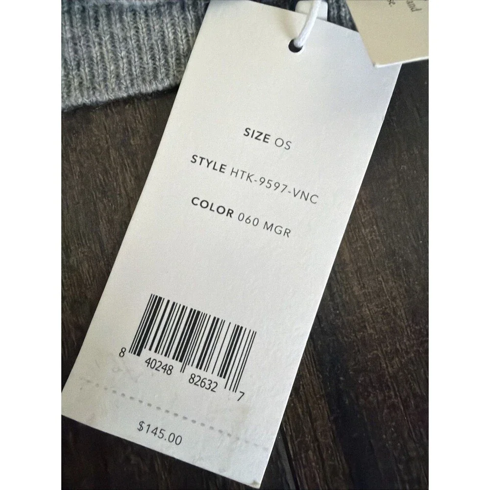 Vince Women's Cashmere wool Rolled Edge Beanie Soft & cozy Heather Gray One Size